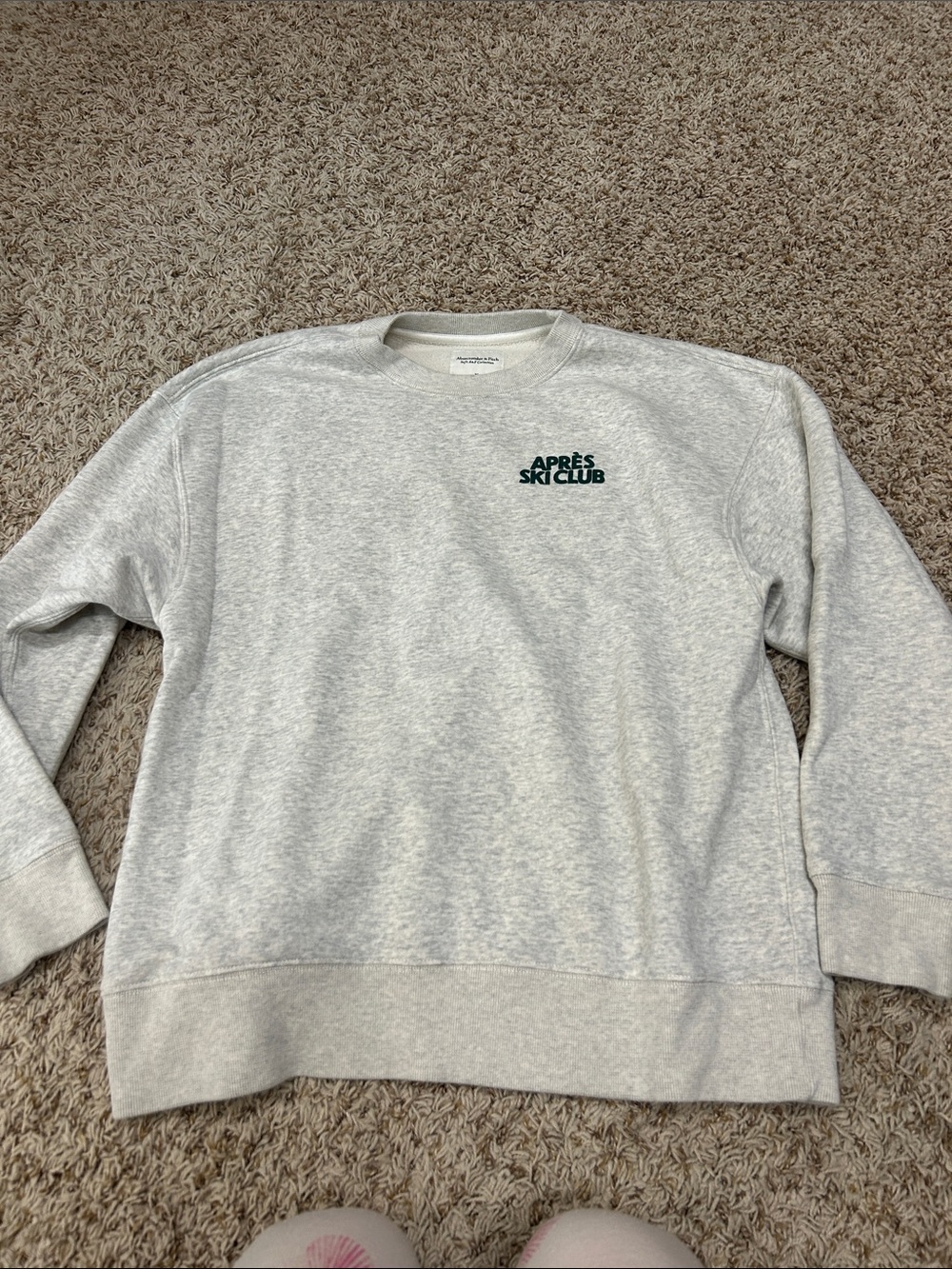 Abercrombie Après Ski Club Crewneck Sweatshirt - Light Gray